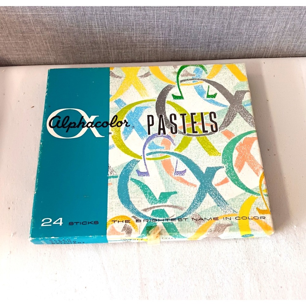 VTG Weber Costello Alphacolor Pastels 23 Sticks  Square Soft Chalk Art‎ Set 60s